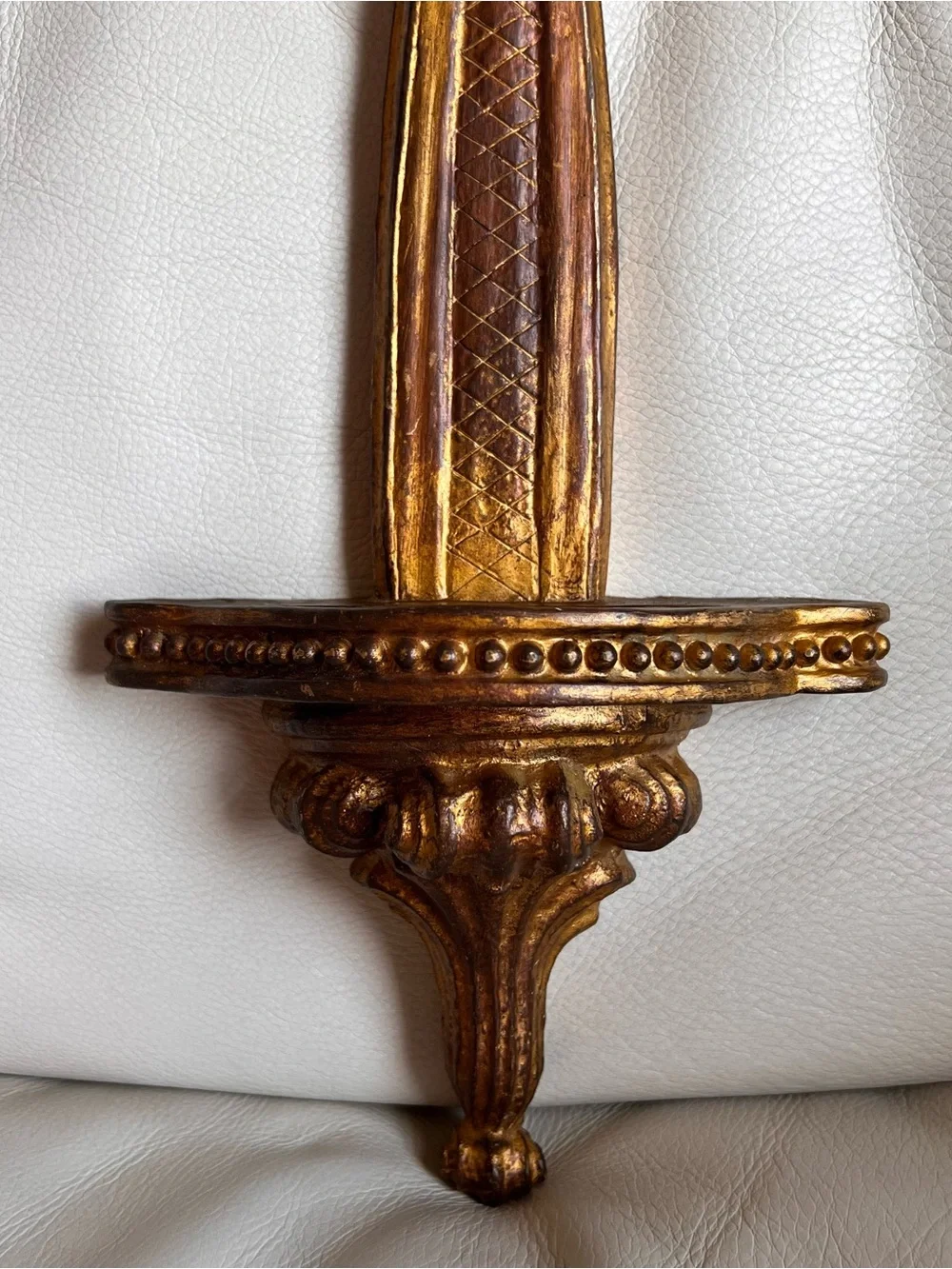 Neoclassical Plate Holder 24” Gold Decorative Hanging Wall Decor Vintage Style